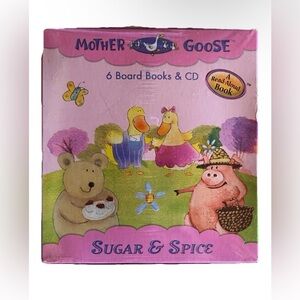 Mother Goose Sugar & Spice 6 Board Book Set w/ Read-Aloud CD Kids Nursery Rhymes